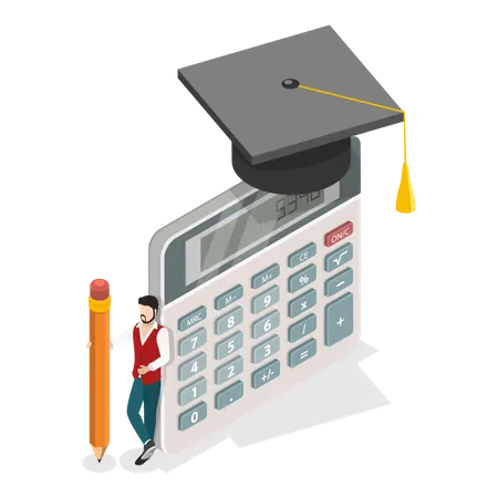 Free Education Expenses, College Education Pricing Illustration
