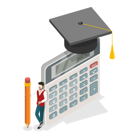 Free Education Expenses, College Education Pricing  Illustration