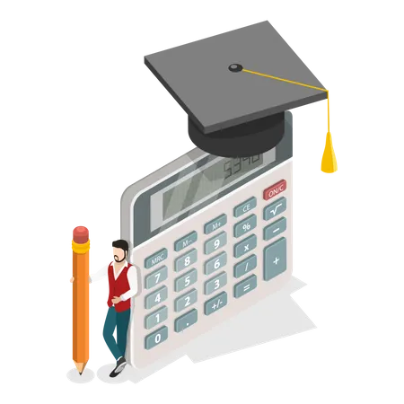 Free Education Expenses, College Education Pricing  Illustration