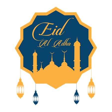 Free Tarjeta de felicitación de Eid Mubarak o Eid Al Adha  Ilustración