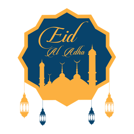 Free Eid Mubarak or Eid Al Adha greeting card  일러스트레이션