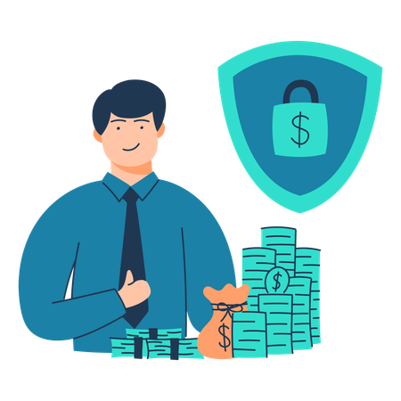 Free Employee does financial security  Illustration