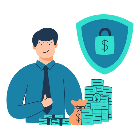 Free Employee does financial security  Illustration