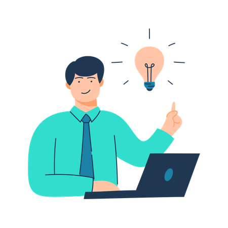 Free Employee have many new ideas  Illustration