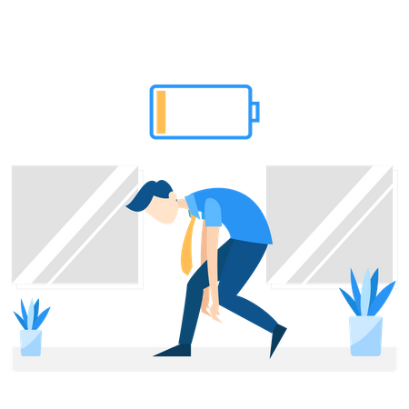 Free Employee tired and battery down  일러스트레이션