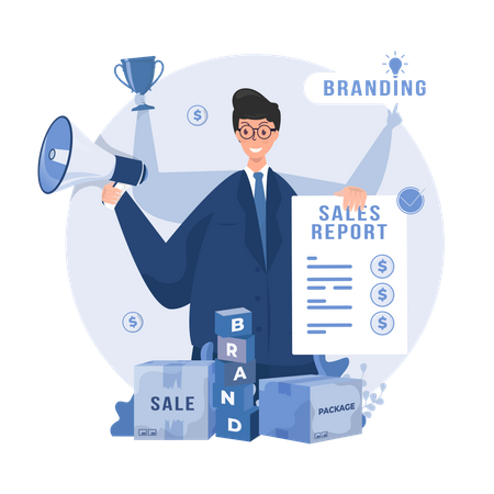 Free Empresário fazendo multitarefa  Ilustração