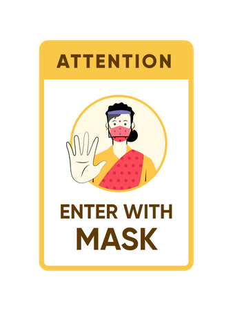 Free Enter with mask  イラスト