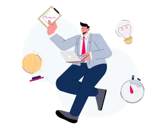 Entrepreneur managing a business