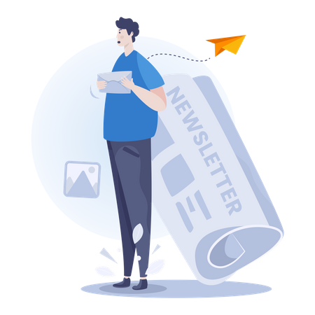 Free Erhalten Sie Newsletter-Updates Illustration