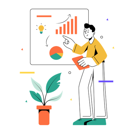 Free Explaining analytical chart  Illustration