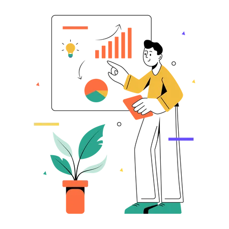 Free Explaining analytical chart  Illustration