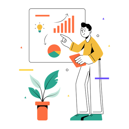 Free Explaining analytical chart  Illustration