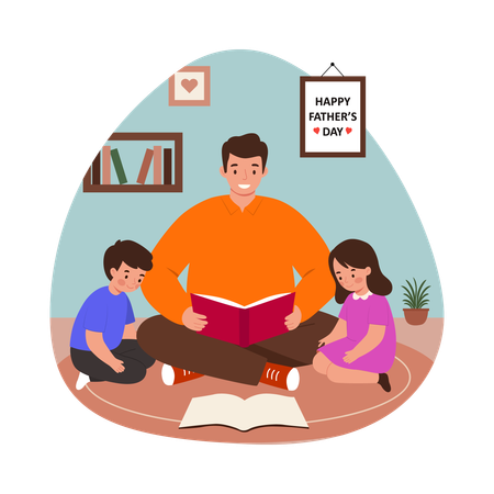 Free Une famille partage une histoire sur le canapé  Illustration