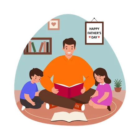 Free Une famille partage une histoire sur le canapé  Illustration