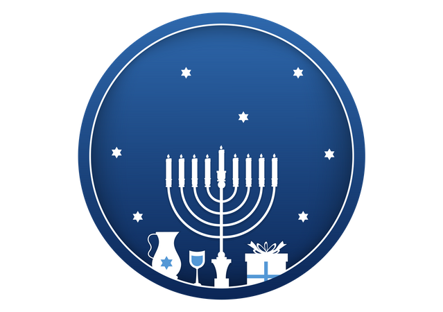 Free Feliz feriado judaico de Hanukkah  Ilustração