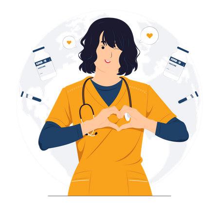 Free Femme médecin joyeuse  Illustration