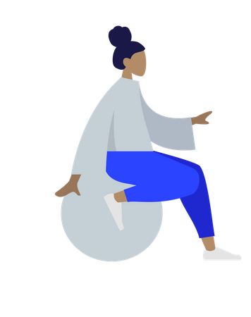 Free Fille assise sur le ballon  Illustration