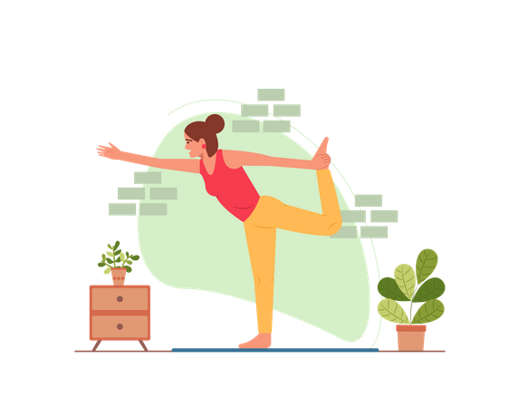 Free Fille faisant du yoga  Illustration