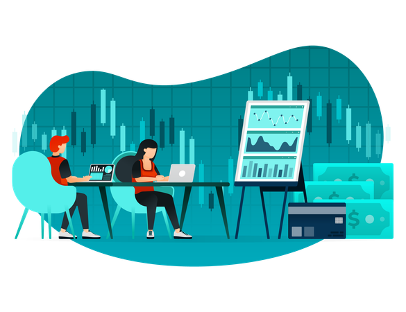 Free Financial and business meeting  Illustration