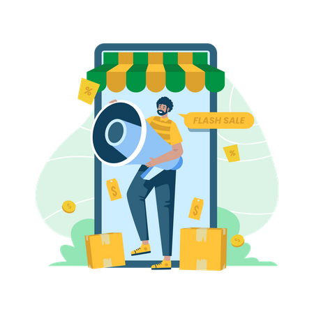 Free Flash sale promotion  Illustration