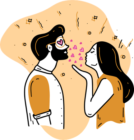 Free Flying Kiss  Illustration