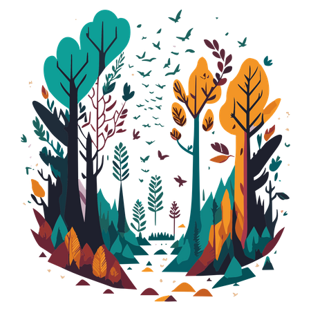 Free Forest scene  Illustration