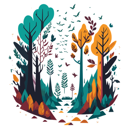 Free Forest scene  Illustration