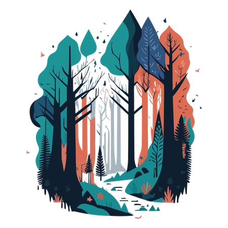 Free Forest view  Illustration