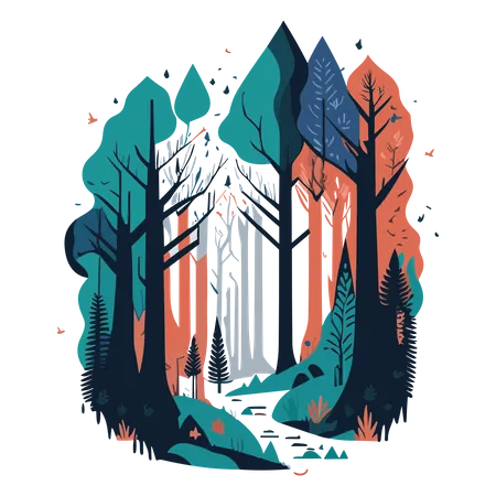 Free Forest view  Illustration