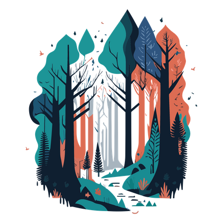 Free Forest view  Illustration
