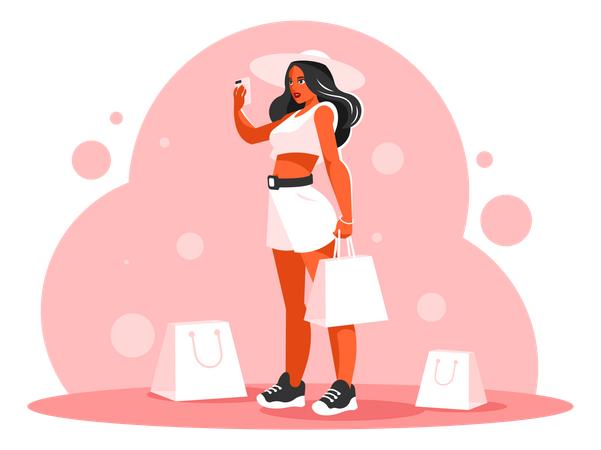 Free Frau macht Selfie  Illustration