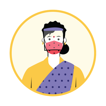Free Frau mit Kopfschutz  Illustration