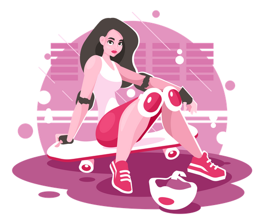 Free Frau mit Schlittschuh  Illustration