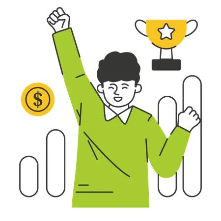 Free Funcionário recebe prêmio de melhor funcionário  Ilustração