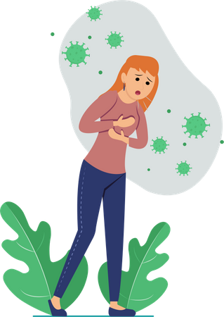 Free Girl Getting Affected from coronavirus  Illustration