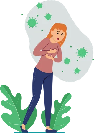 Free Girl Getting Affected from coronavirus  Illustration