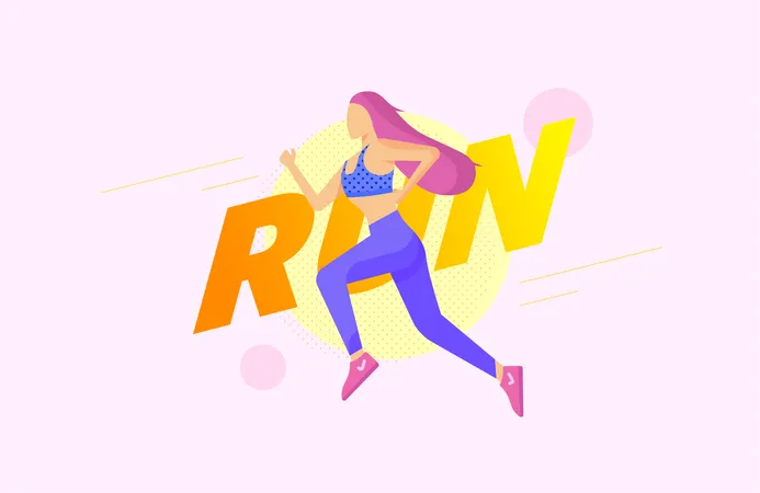 Free Girl Jogging Illustration