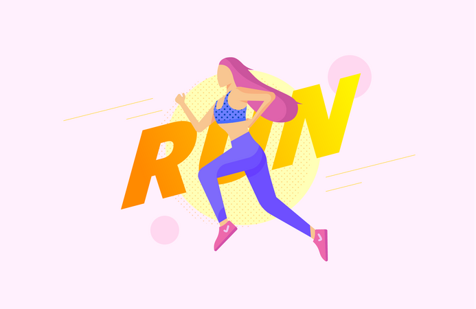 Free Girl Jogging  Illustration