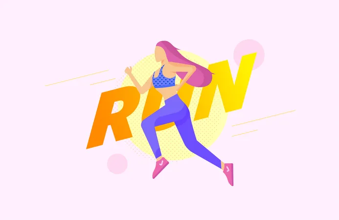 Free Girl Jogging  Illustration