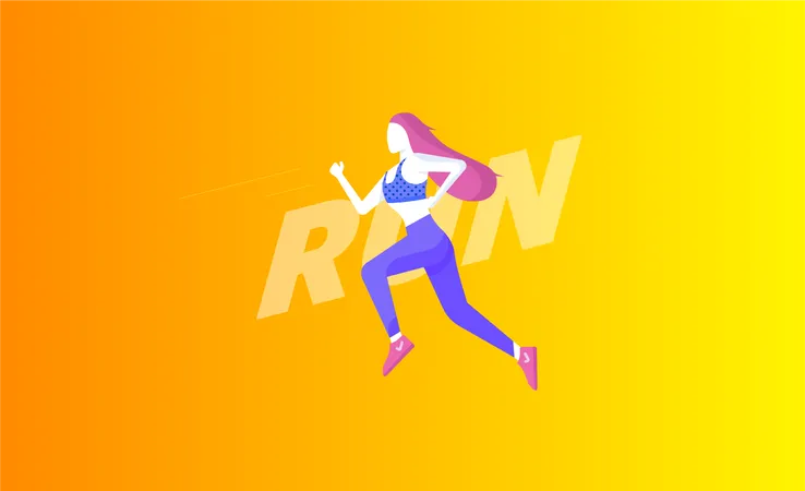 Free Girl Jogging  Illustration