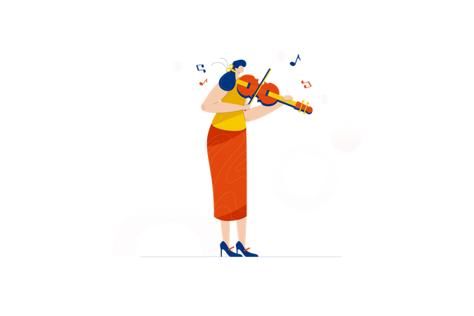 Free Girl playing violin  Illustration