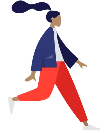 Free Girl running in park Illustration
