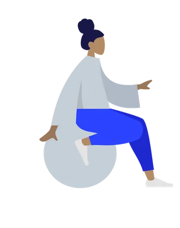 Free Girl sitting on ball  Illustration