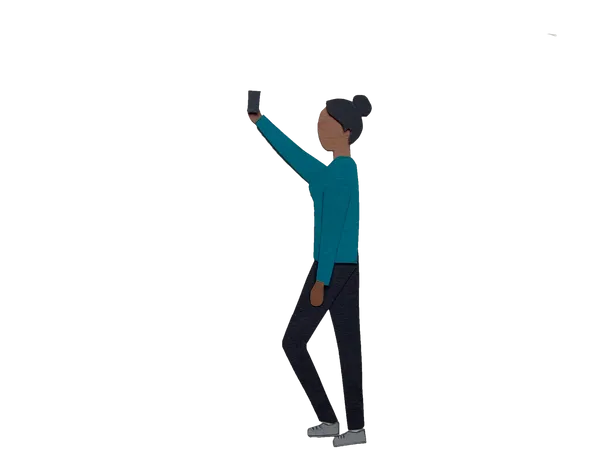 Free Girl taking selfie  Illustration