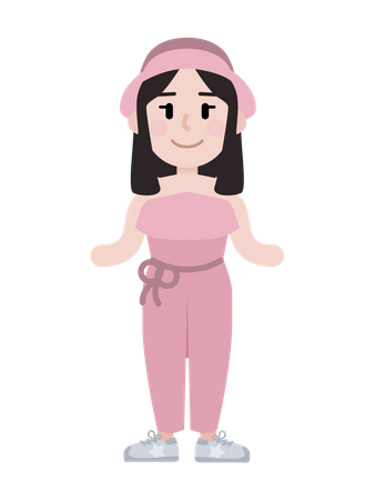 Free Girl with pink outfit  Illustration