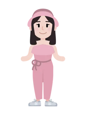 Free Girl with pink outfit  Illustration