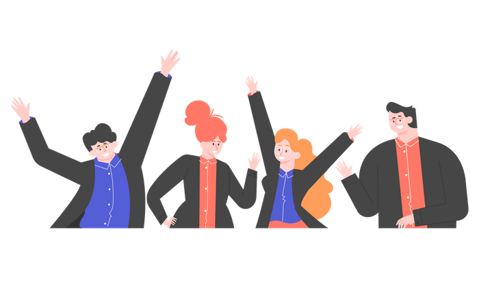 Free Group of happy business people Illustration