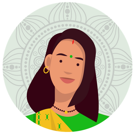 Free Gujarati female  イラスト