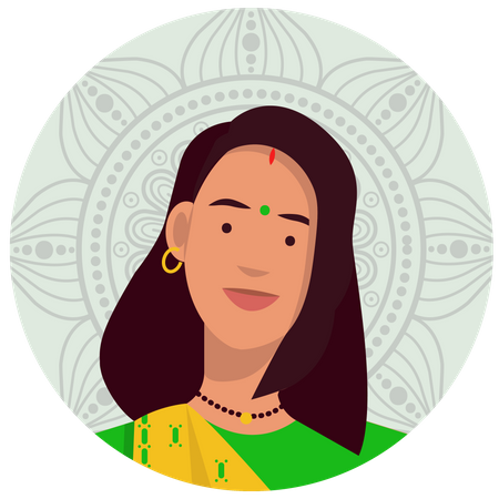 Free Gujarati-Frau  Illustration