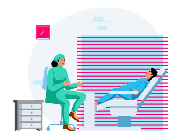 Free Gynaecologist consulting pregnant lady  Illustration